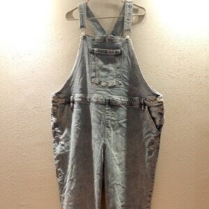 Ava & Viv distressed skinny stretch stone washed denim overalls size 26
